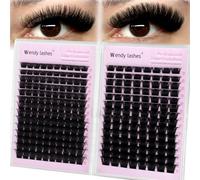 Individual Eyelashes,200D+250D Cluster Lashes Kit D-Curl 10-18mm Eyelash Clusters Fluffy Russian Eyelashes Extensions Natural Look DIY Lash Extensions for Beginners(200D+250D-0.07D1018)