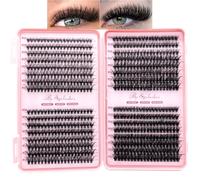 Individual Eyelashes 8-16mm Wispy Cluster Lashes D Curl Natural DIY Lash Clusters Fluffy Lashes Individual Cluster for Women(30+40+50+60)