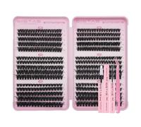 Individual Eyelashes Cluster Lashes Kit 80D+100D+120D Wispy Cluster Lashes D Curl DIY Eyelash Extension 8-16MM Lash Clusters Eyelash Extensions Individual Kit with Bond and Seal Lash Glue(80+100+120D)