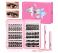 Individual Eyelashes Kit 575Pcs Lash Clusters with Bond+Seal+Remover, Natural Fluffy Wispy lash, Volume Clusters Lashes Book Kit D Curl Eyelash Extensions for DIY at Home 9-16mm (30+40+50+60+80+100D)