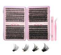 Individual Eyelashes Kit, 640Pcs Cluster Lashes Extensions Lash Clusters 30D 40D 50D 60D Mixed Lengths 9-16mm, Professional Individual Eyelash Extension for Women