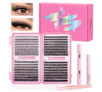 Individual Eyelashes Kit 640Pcs Lash Clusters with Bond+Seal+Remover, Natural Fluffy Wispy lash, Volume Clusters Lashes Book Kit D Curl Eyelash Extensions for DIY at Home 9-16mm (30+40+50+60D)