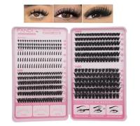 Individual Eyelashes Wispy Lash Clusters 740PC D Curl Natural Lash Extension Spikes Volume Cluster Lashes Fairy lashes Spiky Russian Strips Eye lashes Mega Extension for DIY at Home 8-16mm(C08)