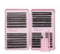 Individual Eyelashes Wispy Lash Clusters Kit D Curl Individual Eyelashes Natural Lash Clusters 546pcs DIY Lash Extensions with Cluster Lashes Glue Bond and Seal&Tweezers for Beginners(50+60+80+100D)