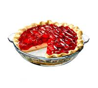Individual Glass Pie Dish 6.5in, Small Pie Plate - 16.5cm, 550 ml, Round Pie Dish for One Person