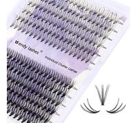 Individual Lashes 240PCS Cluster Lashes Extension C Curl 0.07mm 10P/20P Mixed 12-16mm Lash Clusters Wide Stem Individual Eyelashes Clusters DIY Eyelashes Extensions(10P+20P-0.07-C-MIX12-16)