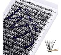 Individual Lashes 300PCS Cluster Lashes Extension D Curl 30D 0.07mm 8-16mm Mixed Lash Clusters Wide Stem Individual Eyelashes Clusters DIY Eyelashes Extensions at Home(Cluster-30D-0.07-D-MIX8-16)