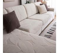 Individual Sofa Seat Covers, Washable Stretch Couch Cushion, Fitted Universal Sofa Cover, Non-Slip Slipcovers, Protective Cover for Cushion,White,L