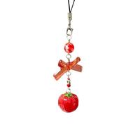 Individual Tomato Shaped Cell Phone Key Ring for Fashion Lovers Stylish Tomato Key Chain and Pendant Ornament Phone and Key Chain Combination