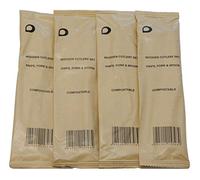 Individual Wrapped Wooden Compostable Cutlery Set's - Pack of 40 Individually Wrapped Wooden Spoon, Fork and Knife Cutlery Set