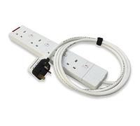 Individually Switched 13 amp Professional Trailing Socket Extension Lead. TOUGH 4 Gang White (6m)