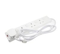 Individually Switched 4 Gang UK Mains Power Extension 2m White