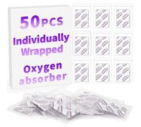 Individually Wrapped - Midukit Oxygen Absorbers for Food Storage 25000CC (50 Pack, 500cc each), Food Grade, Food Grade Packs for Long Term Food Storage, Mason Jars, Mylar Bags