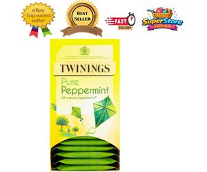 Individually-Wrapped Peppermint Tea Bags - 20 Count for Refreshing After Meals