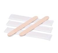 Individually Wrapped - Waxing Spatulas 100 Pcs Salon Professional Quality Disposable Wooden Wax Sticks Applicators Suitable For Warm and Hot Depilation Body Hair Removal