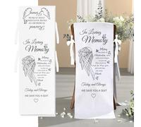 INDKOPVA in Loving Memory Wedding Signs for Chairs, Memory Reserved Seating Signs for Wedding, Save a Seat for Someone in Heaven (Wing)