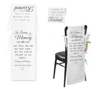INDKOPVA In Loving Memory Wedding Signs for Chairs, Memory Reserved Seating Signs for Wedding, Save a Seat for Someone in Heaven (Heart)