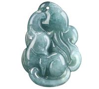 InDmar Jadeite Jade Pendant,Pendant Necklace,Jade Fox Pendant Necklace Jade Stone Fox Lucky Amulet Necklace Jewelry Gift With Chain For Men Women