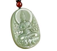 InDmar Jadeite Jade Pendant,Pendant Necklace,Jasper Guanyin Pendant,Natural Green Jade Pendant Hand-carved Guanyin Jade Pendants Men Women Necklaces Charm Jewelry Carved Amulet Gifts (Color : A)