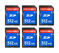 INDMEM SD Card 512MB, 6 Packs Class 4 512MB Flash Memory Card MLC Standard Secure Digital Cards Camera Cards