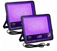Indmird 150W Black Light, UV Lights LED Ultraviolet Flood Lights Outdoor 385-405nm IP65 Waterproof Stage Light Decoration Lighting for Fluorescent Party,Disco,Halloween,Bar,Christmas,Aquarium