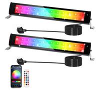 Indmird RGB Flood Lights Bar, 50W Led Wall Washer Light with 360° RF Remote & Bluetooth APP Control, IP66 Waterproof RGB Floodlights Outdoor, Smart Stage Lights for Party Halloween Christmas Garden