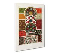 Indo Persian Themed Patterns By Albert Racinet Canvas Print | Gallery Wrapped 30mm Frame Wall Art | 20x14 inches | Ready to Hang | Retro Picture | Living Room Bedroom Lounge Office