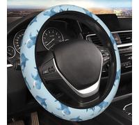 indokyeyqaz Blue Shark Steering Wheel Cover for Women Men Girls, Car Accessories Decor Thickened Anti-Slip Auto Steering Wheel Covers Protector Universal Fit 15 Inch for Cars, Truck, SUV