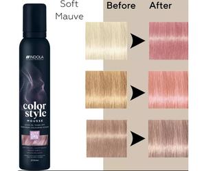 Indola Color Style Mousse coloring foam for styling and coloring in 1 easy step 200 ml, Soft Muave