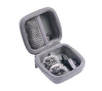inDomit Hard Protective Travelling Case Compatible with Carrying Mic Case Wireless Lavalier Microphone Case with Wireless Lavalier Microphone Lapel Clip-on Mic(Gray)