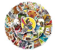 Indonesia Bali Vinyl Stickers 50Pcs Travel Landmark Decorative Sticker Pack for Laptop, Water Bottle, Luggage, Journal and Scrapbook Decoration for Teens and DIY Personal Style Decor