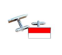 Indonesia Flag Cufflinks - Indonesian National Emblem Gift for Men | Red & White Flag Design | Groomsmen Wedding Gift | Gift Box Included | Proud Indonesia Heritage Keepsake