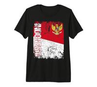 Indonesia Flag Vintage Distressed Indonesia Premium T-Shirt