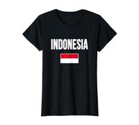 Indonesia Indonesian Flag Value Graphic T-Shirt, Women, Black, L