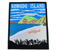Indonesia Komodo Island Patch (3.5 Inch) Embroidered Iron-on or Sew-on Badge Travel Asia Souvenir Emblem Vacation Backpack Gift Patches