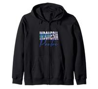 Indonesia Pantai Retro Sunset Beach Zip Hoodie