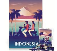 Indonesia Travel Poster for Adults 1000 Piece Jigsaw Puzzle Memory Boost Leisure Activity Clean Edges Great Gift size 50x75cm