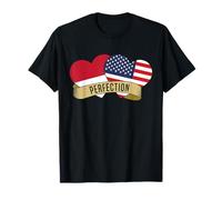 Indonesian American shirt Indonesia And USA Flag Heart T-Shirt