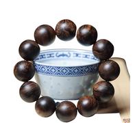 【Indonesian Daragan Agarwood Bead 】 Richly Mottled with Natural Oils, Flawless Appearance, 20mm*12 Beads Aged Wood Sinks in Water.