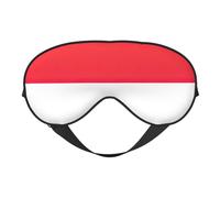 Indonesian Flag Comfortable Sleeping Aid Soft Eye Mask Adjustable Blackout Cover Reversible Night Rest