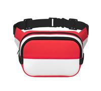 Indonesian Flag Fanny Pack Belt Bag for Women and Men, Fashionable Waist Pack for Traveling, Hiking