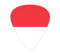 Indonesian flag guitar pick set, 3 different thicknesses, 12 pieces for a variety of instruments