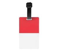 Indonesian Flag Luggage Tag PVC Waterproof Durable Light Bag Tag with Detachable Wristband for Easy Identification
