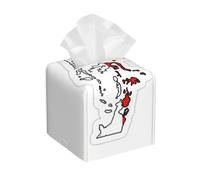 Indonesian Flag Map Print Tissue Box Cover, Leather Tissue Holder Decorative Tissue Box Holder For Kitchen, Bathroom