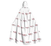 Indonesian Flag Map Printing Cosplay Parties Hooded Adult Halloween Cloak 57.8 Inches Long Theme