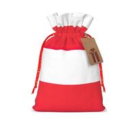 Indonesian Flag Print Christmas Burlap Gift Bag With Drawstring, Present Small Favor Pouch For Birthday Parties-S Size