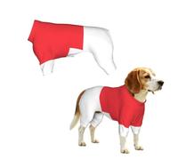 Indonesian flag Print Dog Clothes - 4 Legs Jumpsuit Sweatshirt for Small Medium Large Dogs Cats