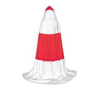 Indonesian Flag Print Hooded Robe Adult Wizard Robes Monk Priest Cloak Halloween Cosplay Knight Hood Cape, Black, Medium