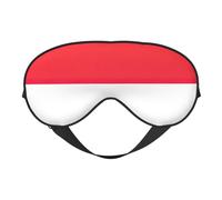 Indonesian Flag Print Soft Eye Mask Lightweight Sleep Aid Breathable Blackout Travel Nap Yoga Meditation