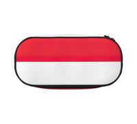 Indonesian Flag Print Stylish School Students Pencil Bag Reusable Pens Makeup Toiletry Case Easy Access